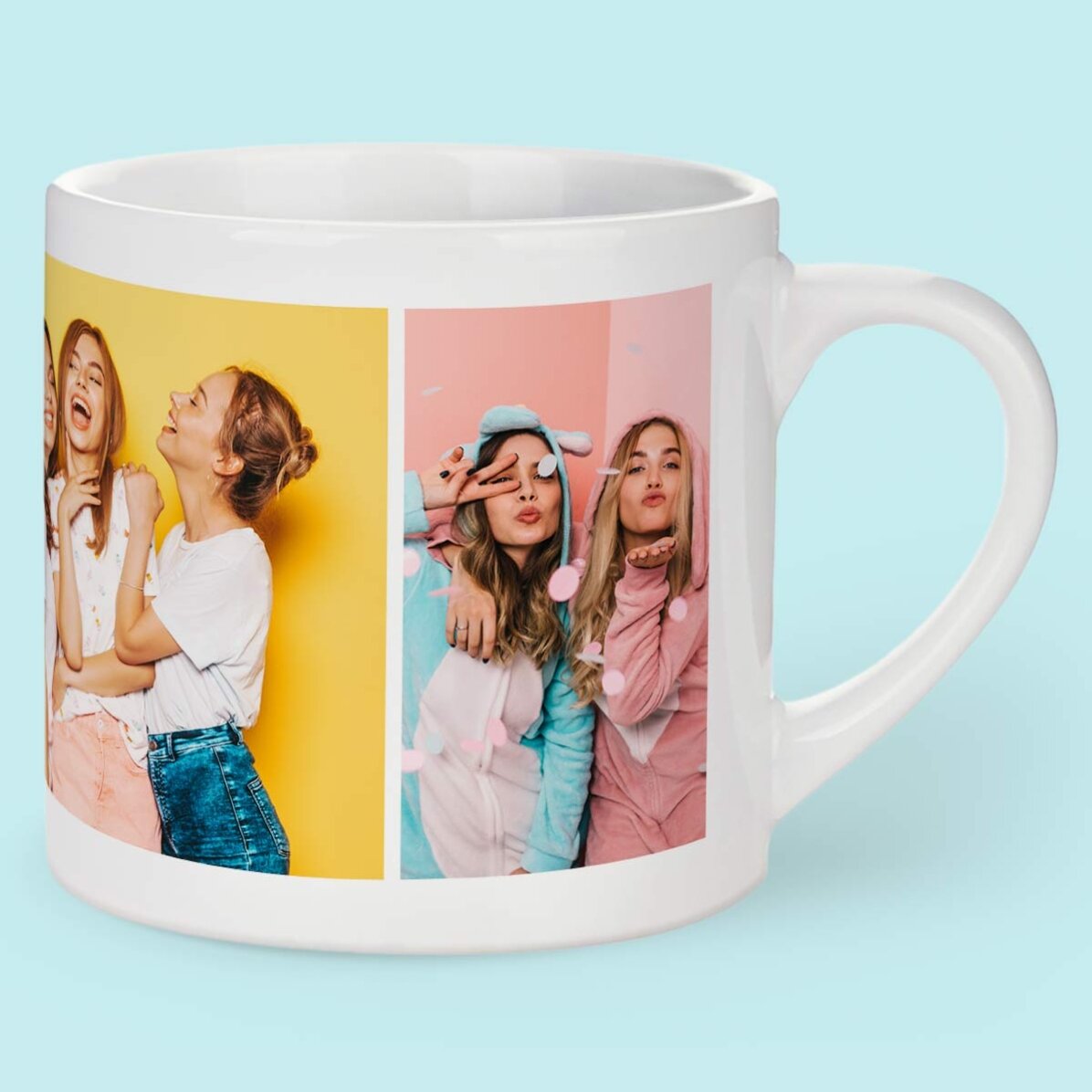 Cană espresso personalizată cu 5 poze și text - Cele mai frumoase amintiri