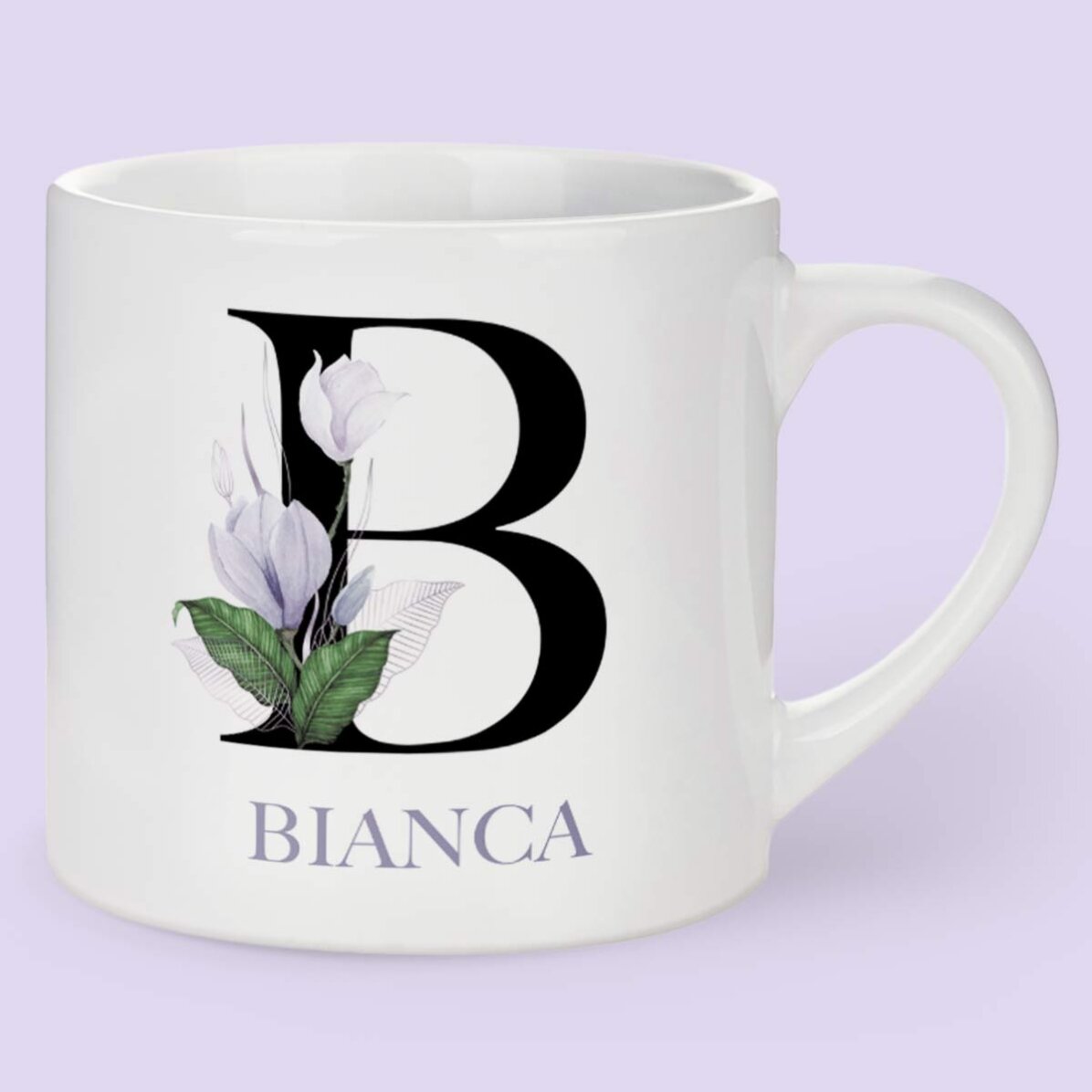 Cană espresso personalizată cu inițială și nume