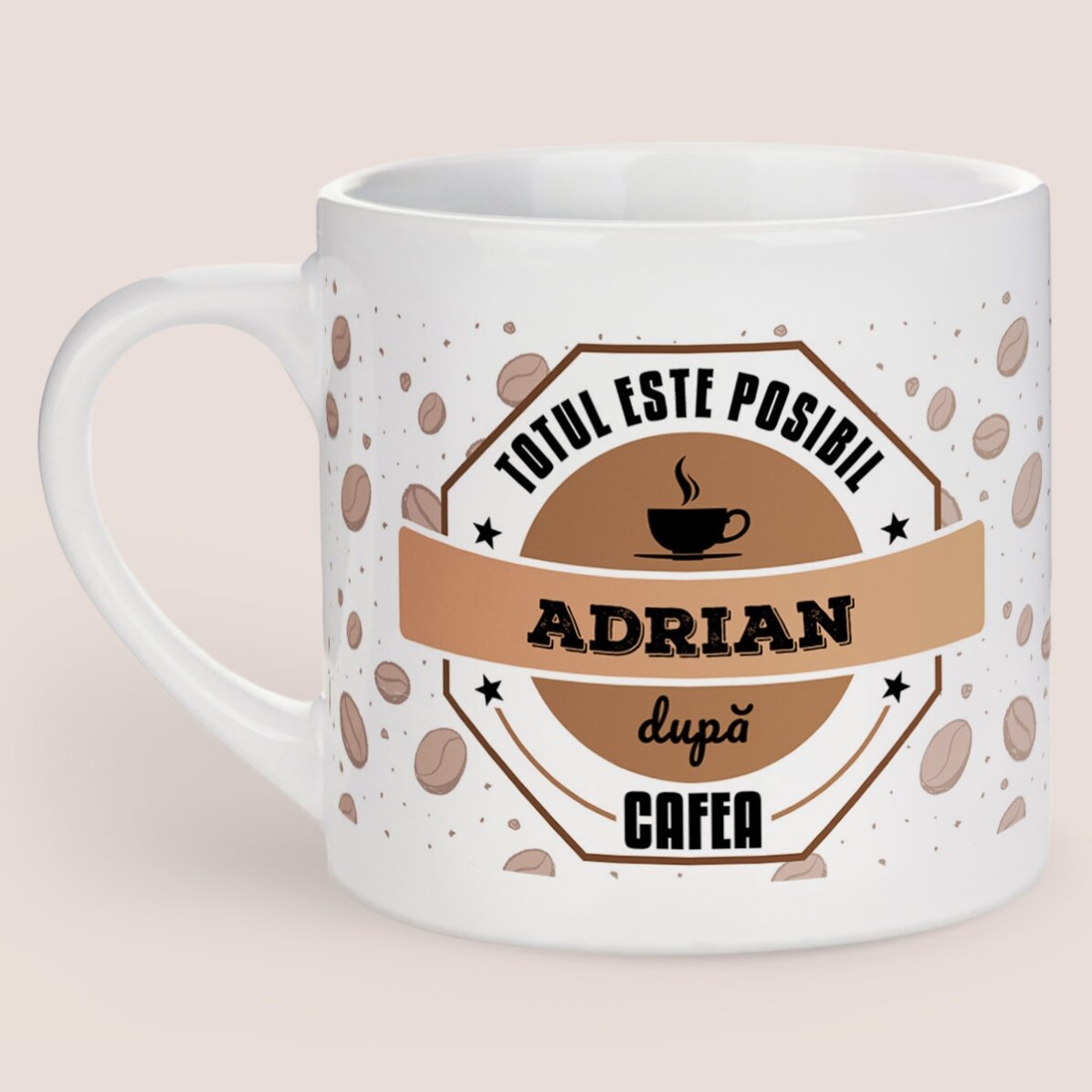 Cană espresso personalizată cu mesaj - Totul este posibil