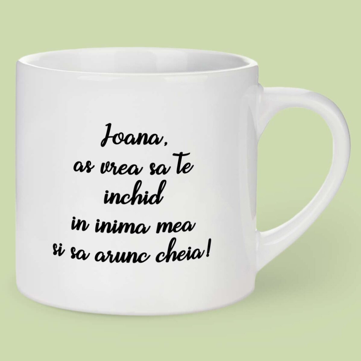 Cană espresso personalizată cu o poză și text