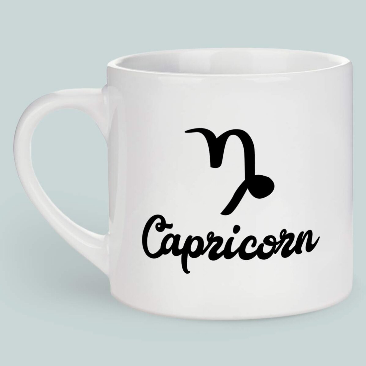 Cană espresso personalizată cu poză și text - Zodia Capricorn