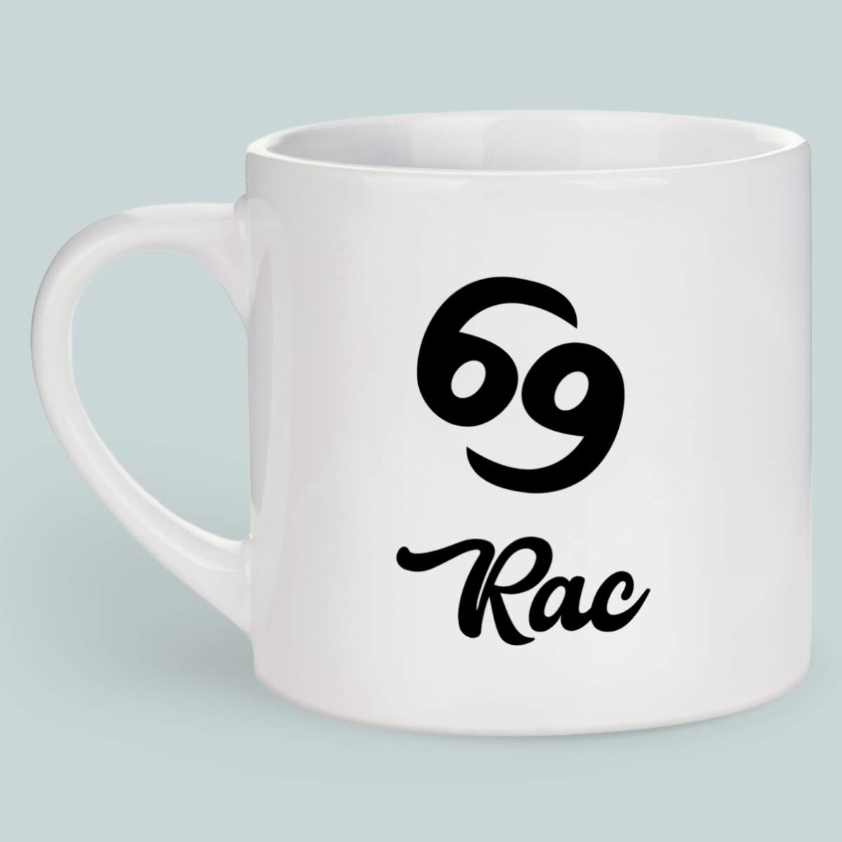 Cană espresso personalizată cu poză și text - Zodia Rac