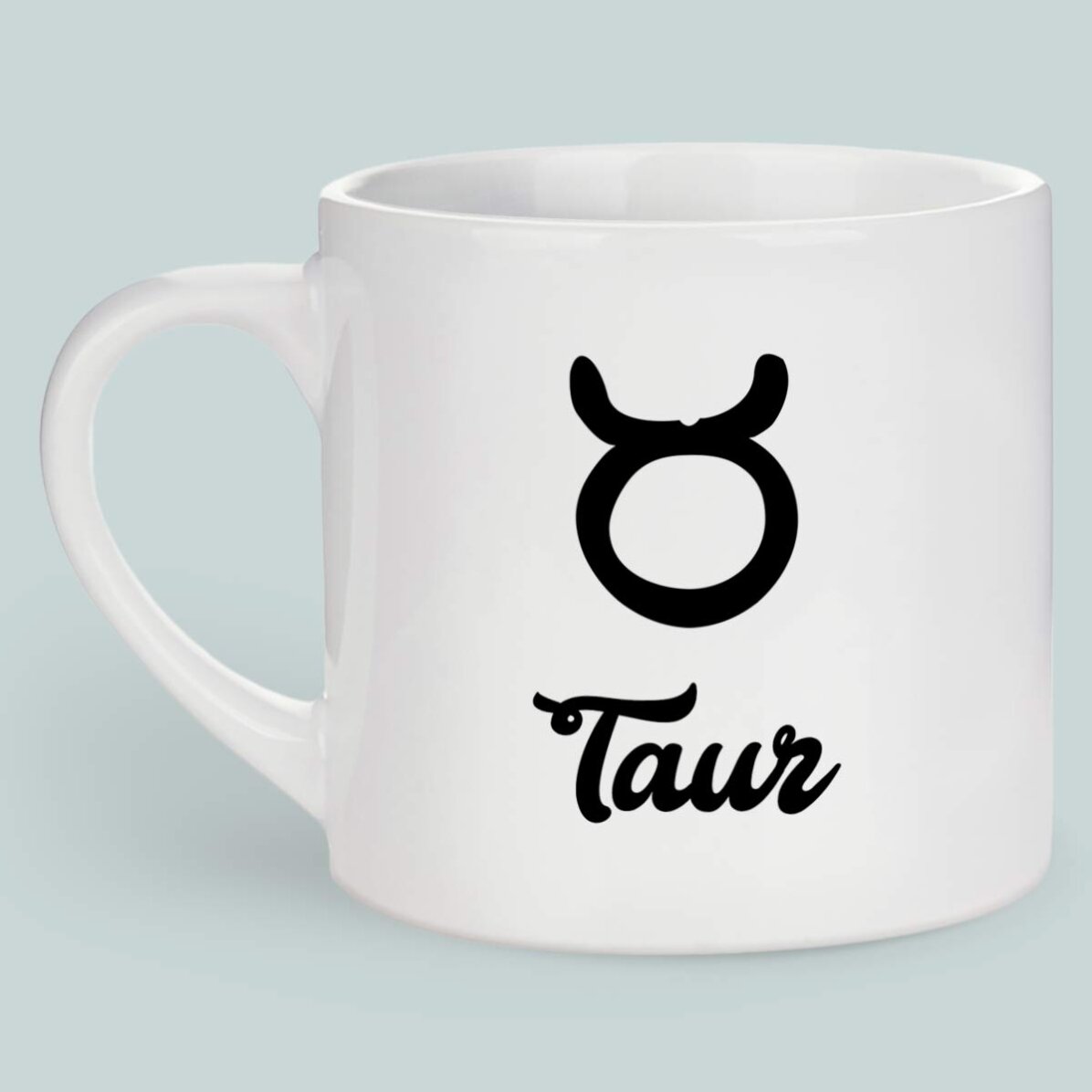 Cană espresso personalizată cu poză și text - Zodia Taur