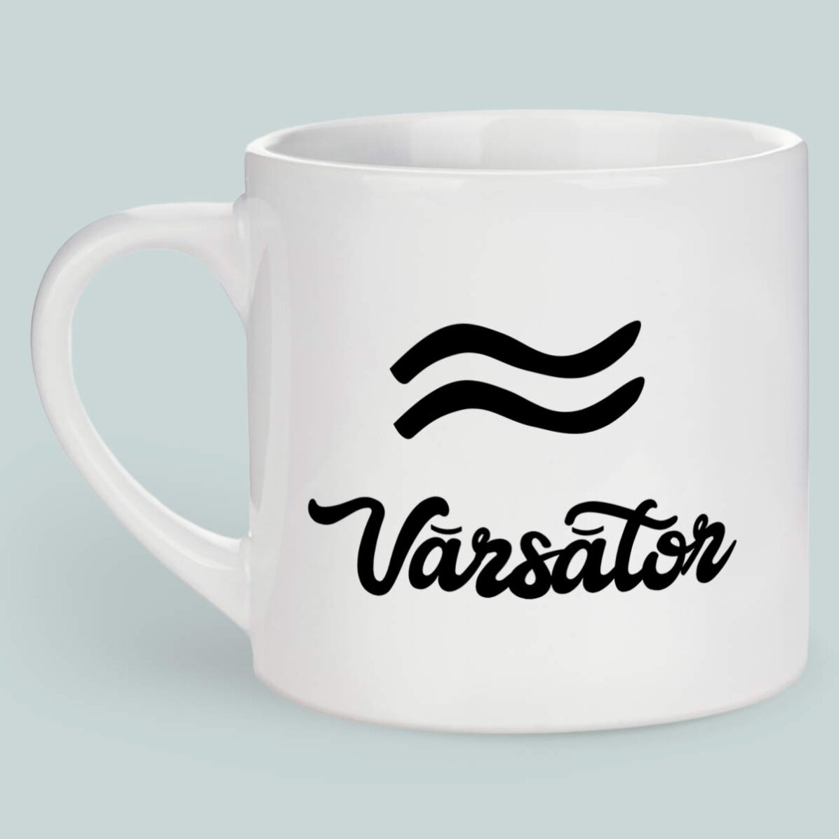 Cană espresso personalizată cu poză și text - Zodia Vărsător