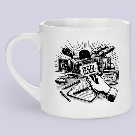 Cană espresso personalizată cu text - Jurnalist