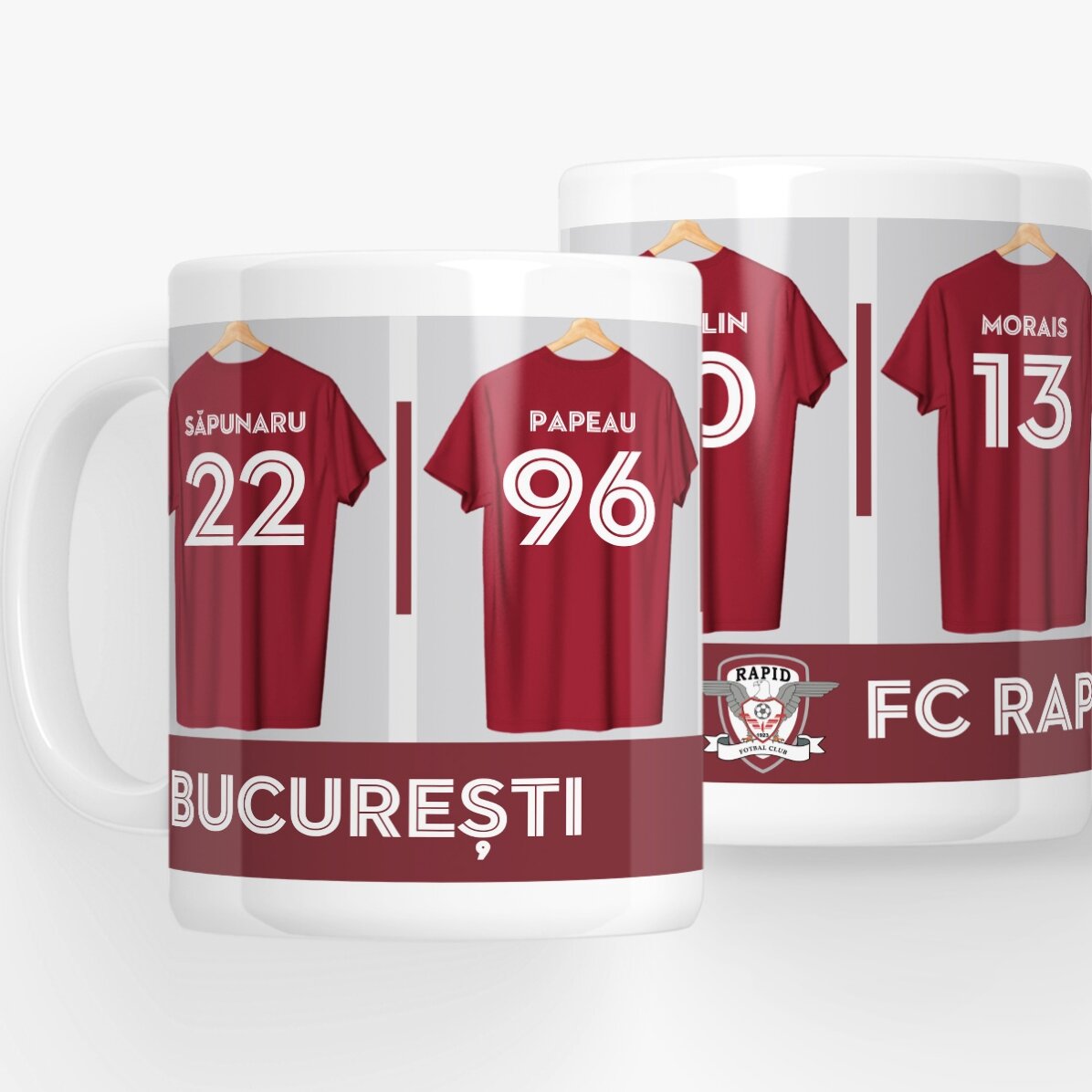 Cană FC Rapid 1923 personalizată cu nume și număr - Tricourile jucătorilor