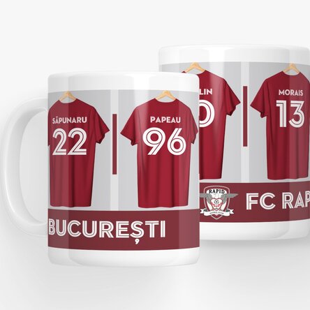 Cană FC Rapid 1923 personalizată cu nume și număr - Tricourile jucătorilor
