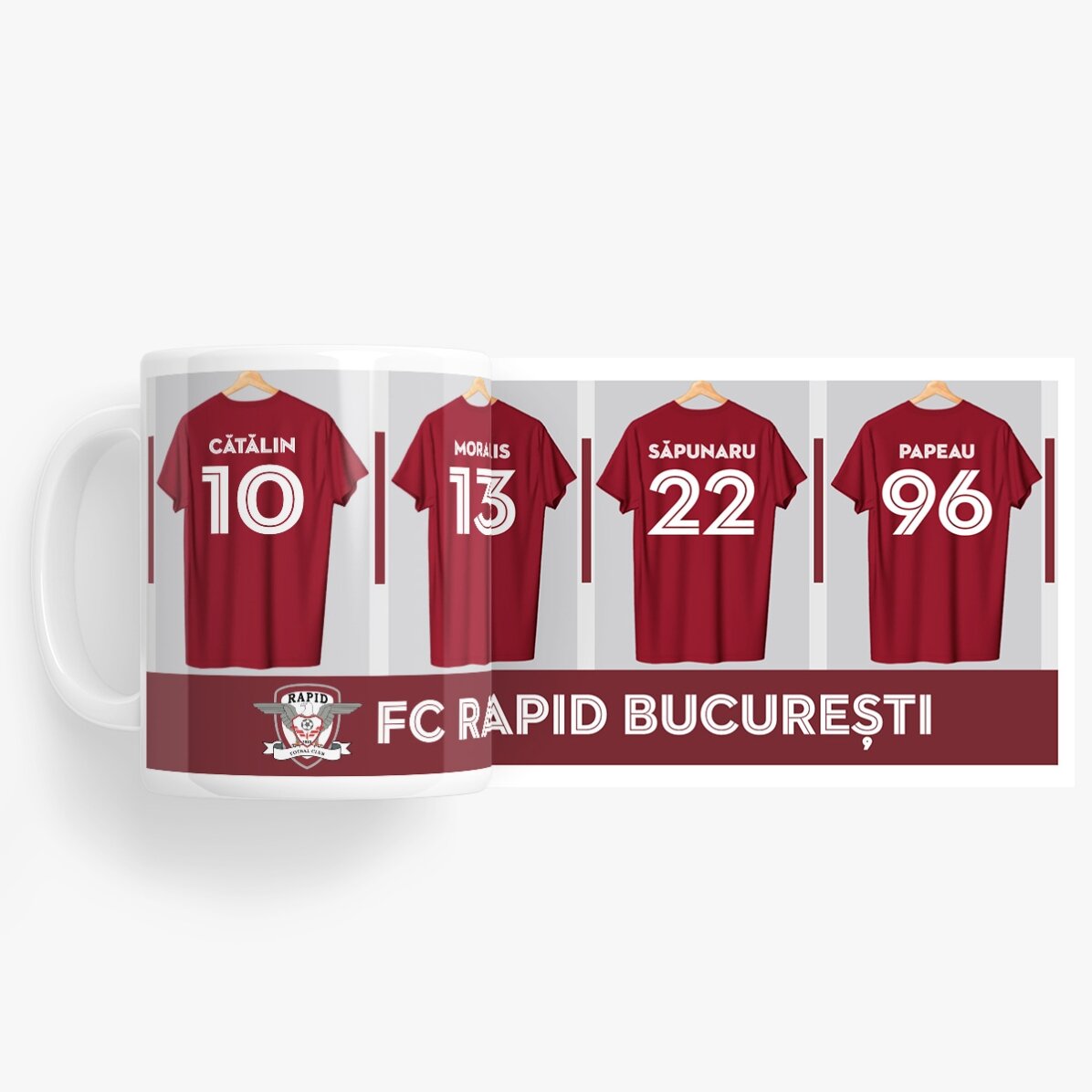 Cană FC Rapid 1923 personalizată cu nume și număr - Tricourile jucătorilor