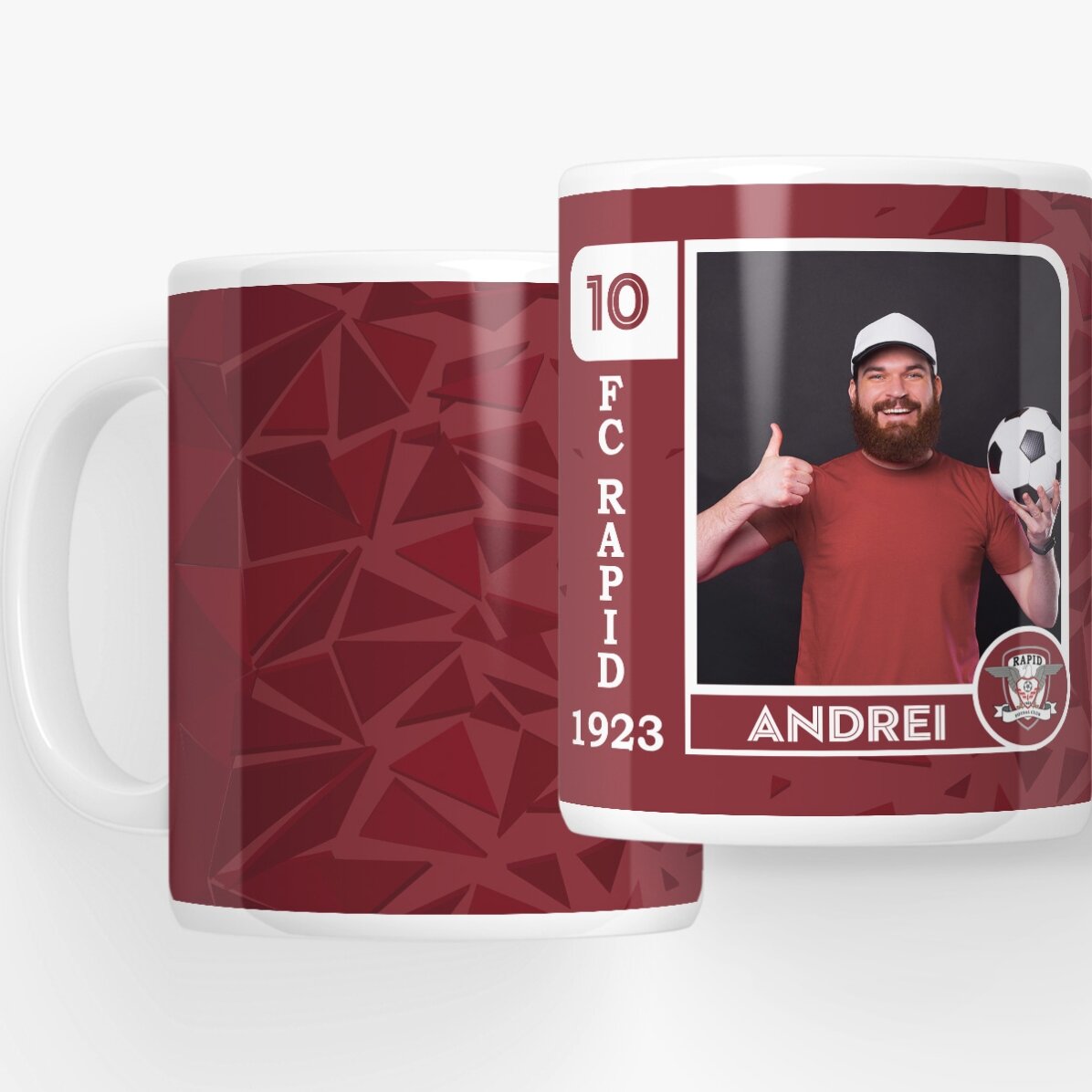 Cană FC Rapid personalizată cu poză și text - FC Rapid 1923 