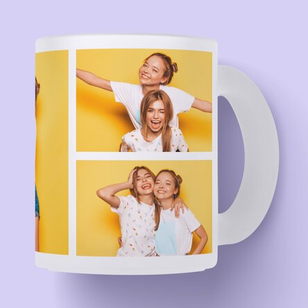 Cană sticlă mată personalizată cu 5 poze