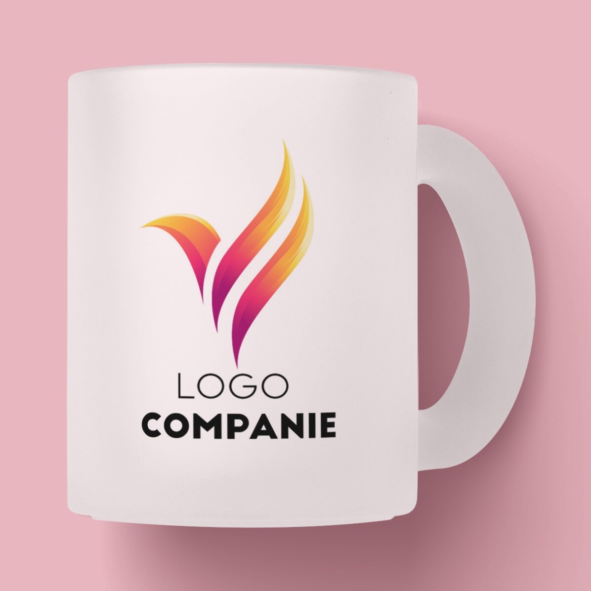 Cană sticlă mată personalizată cu logo pe ambele părți