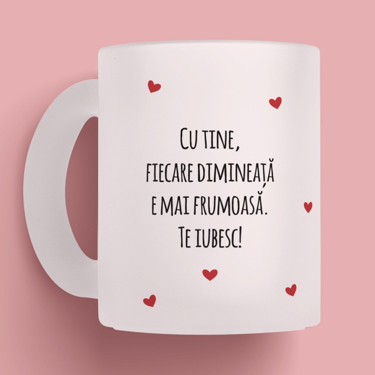 Cană mată personalizată cu mesaj - Love