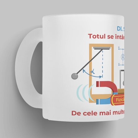 Cană sticlă mată personalizată cu mesaj - Profesor de Fizică