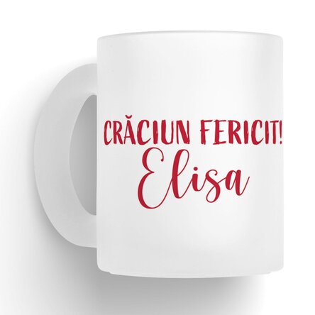 Cană sticlă mată personalizată cu nume - Christmas Princess