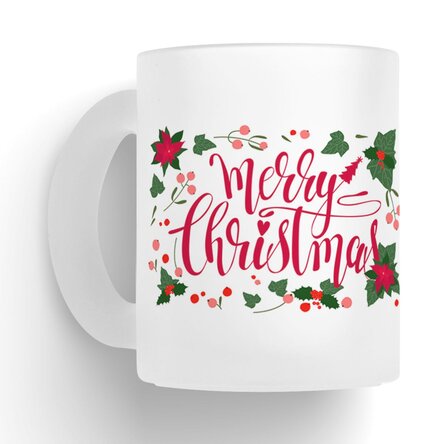 Cană sticlă mată personalizată cu nume pentru prieteni - Merry Christmas