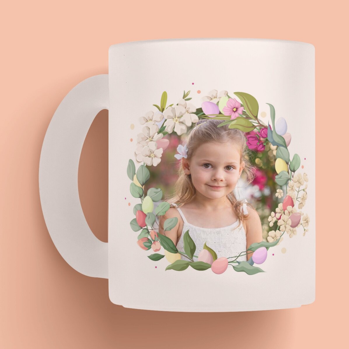 Cană mată personalizată cu nume și poză - Cute Easter 