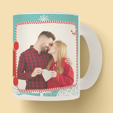 Cană sticlă mată personalizată cu o poză de Crăciun 