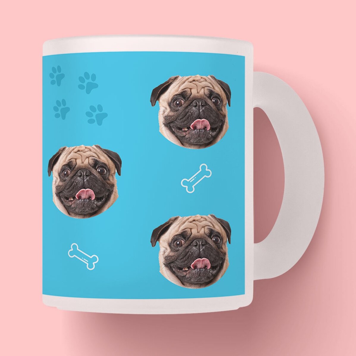 Cană sticlă mată personalizată cu o poză - Dog