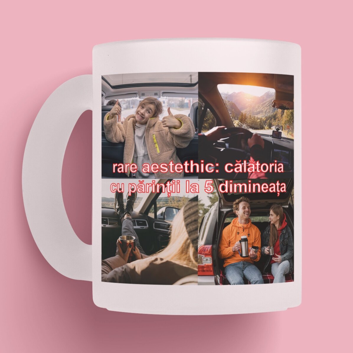 Cană mată personalizată cu poze și text - Rare aestethic