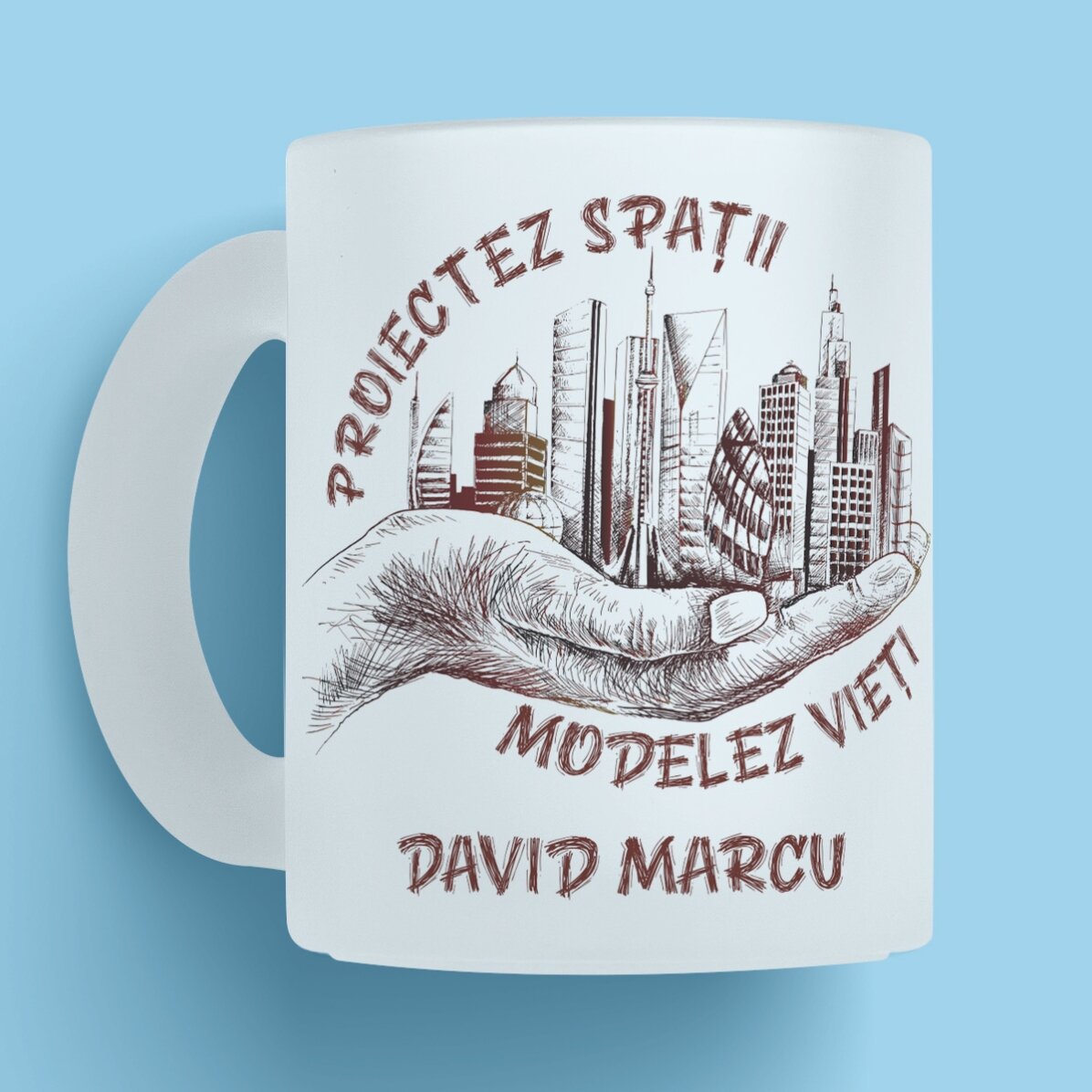 Cană mată personalizată cu text - Arhitect