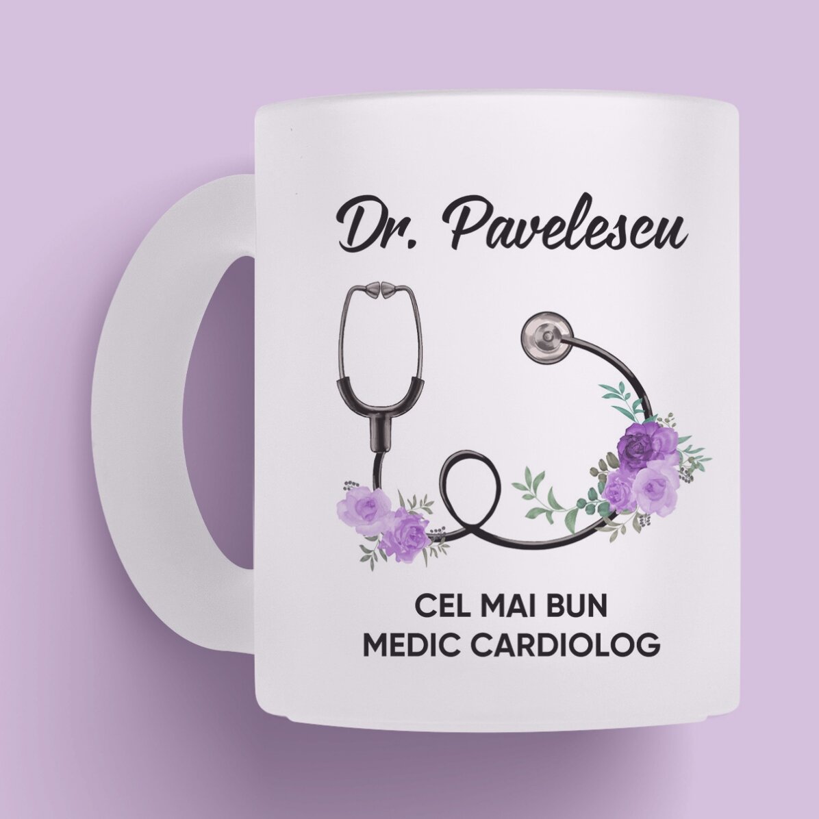 Cană mată personalizată cu text - Cel mai bun medic/doctor