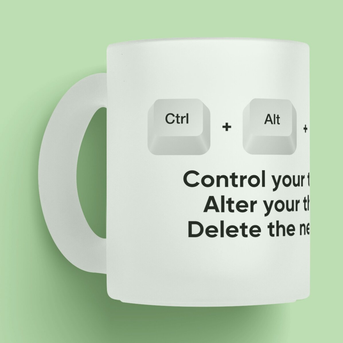 Cană mată personalizată cu text - Ctrl + Alt + Del