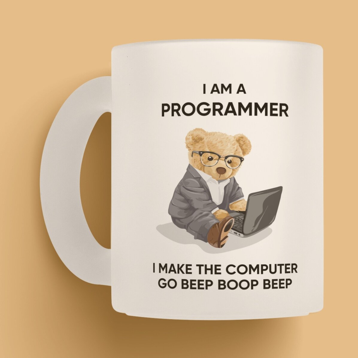 Cană mată personalizată cu text - I am a programmer 
