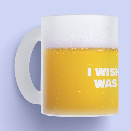 Cană mată personalizată cu text - I wish this was beer