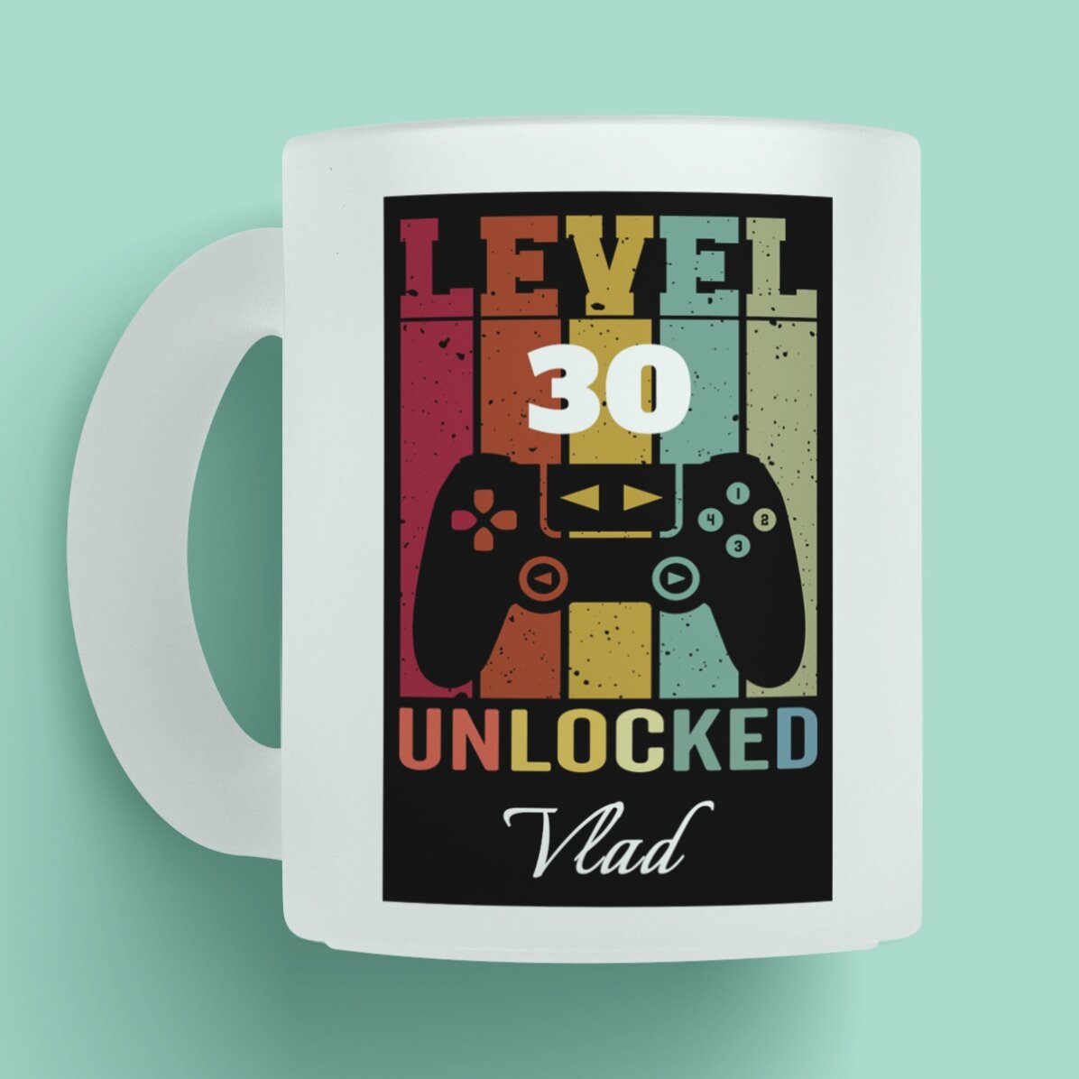 Cană mată personalizată cu text - Level Unlocked