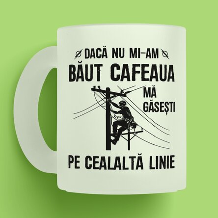 Cană mată personalizată cu text pentru electricieni - Înaltă tensiune