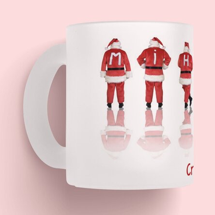 Cană sticlă mată  personalizată cu text - Santa