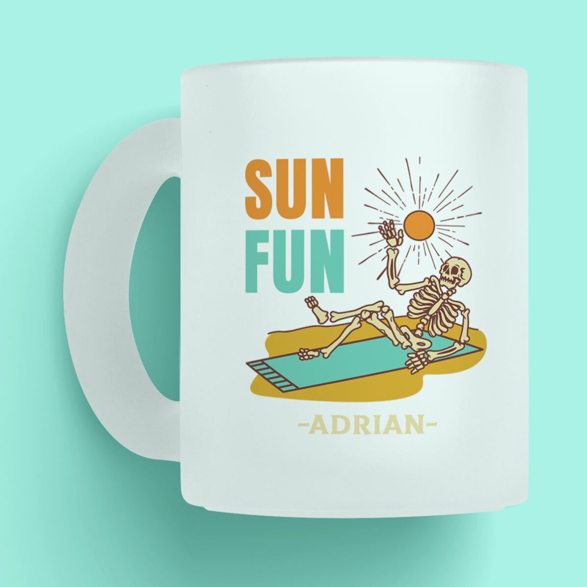 Cană mată personalizată cu text - Sun Fun