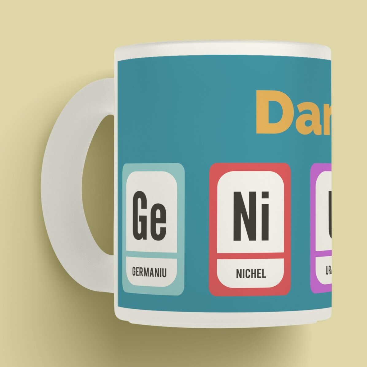 Cană sticlă mată personalizată Genius 