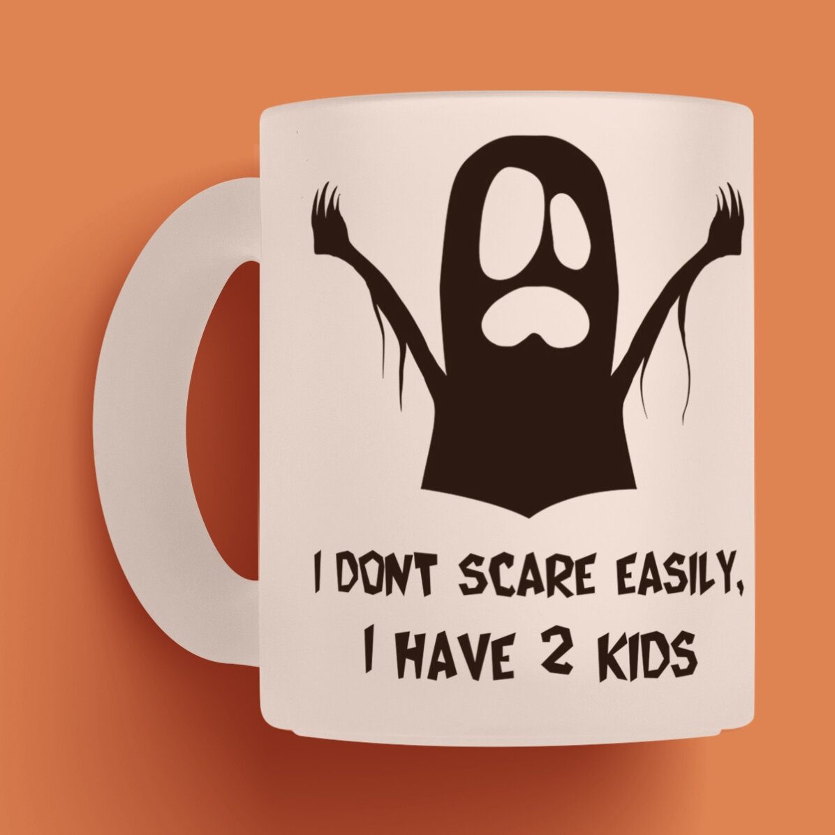 Cană sticlă mată personalizată - Ghost 