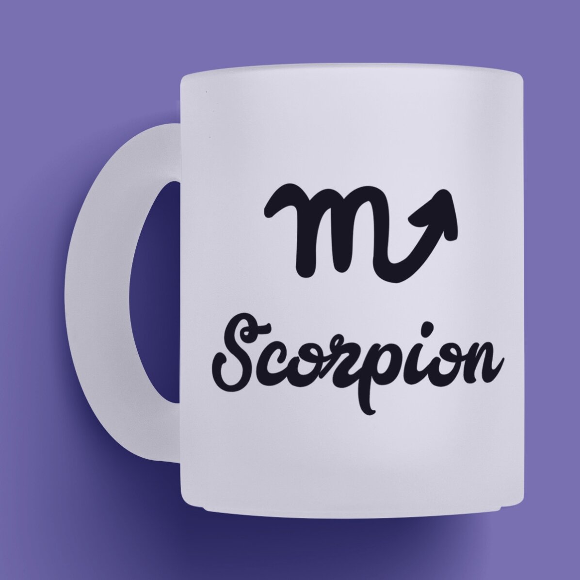 Cană sticlă mată zodiac personalizată cu poză și text - Scorpion