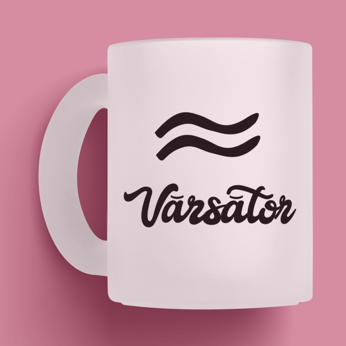 Cană sticlă mată zodiac personalizată cu poză și text - Vărsător