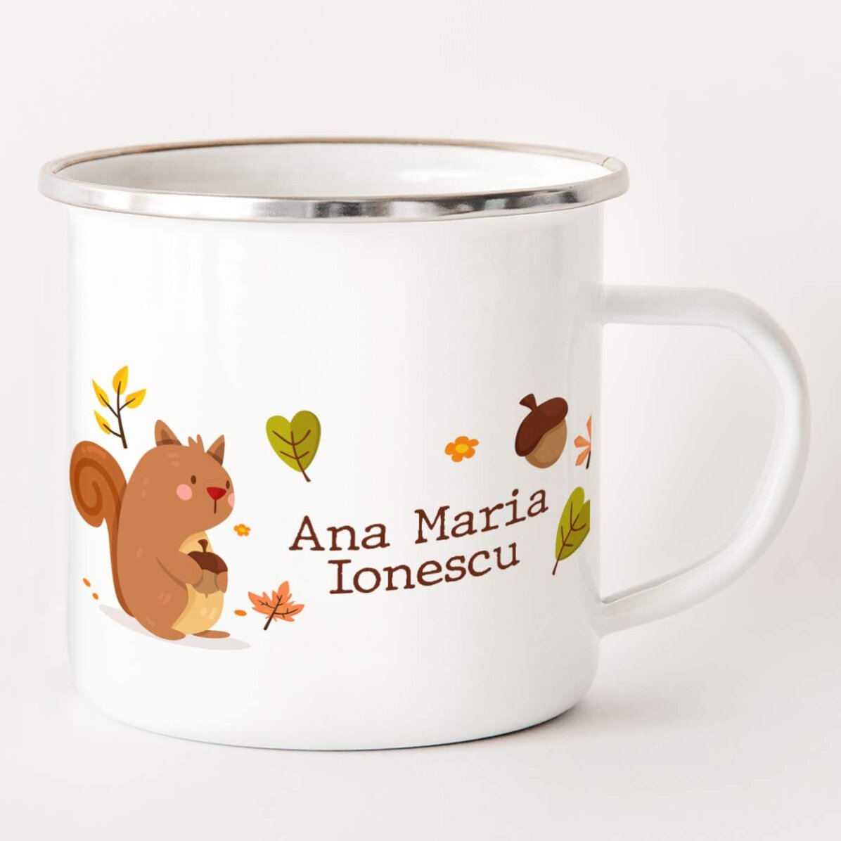 Cană metalică emailată pentru copii - Toamnă