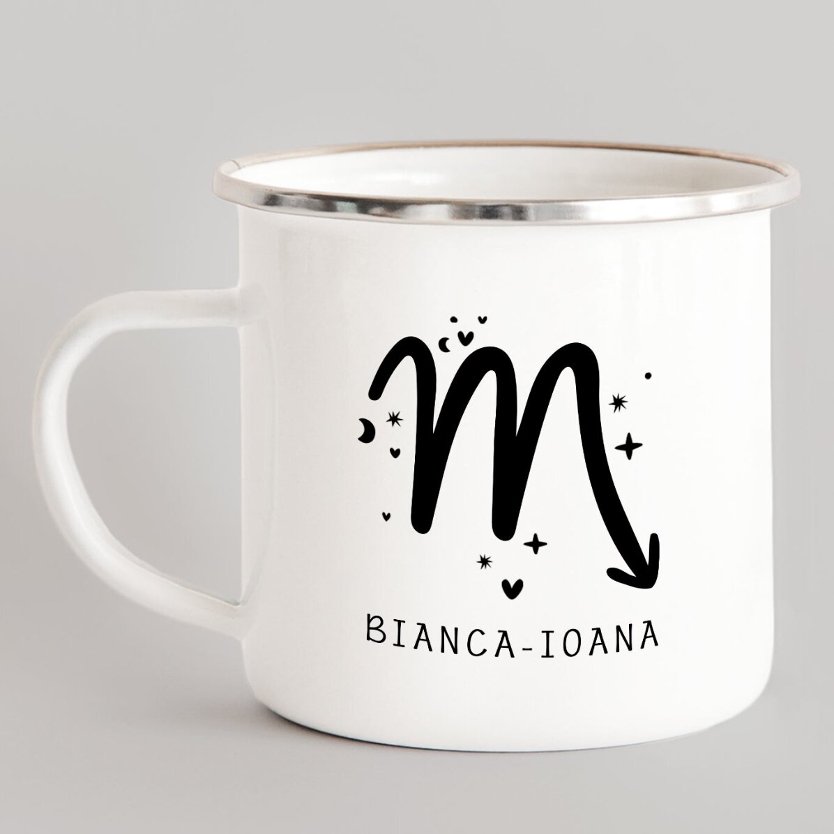 Cană metalică emailată personalizată cu mesaj - Zodia Scorpion