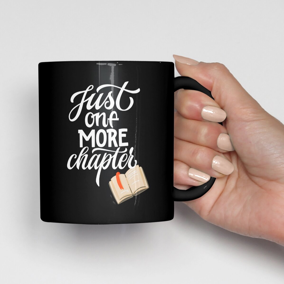 Cană neagră personalizată cu text și numele tău - One more chapter
