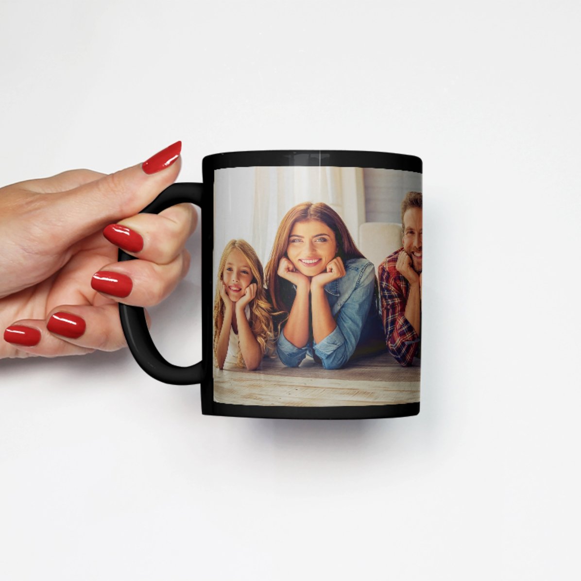 Cană neagră personalizată cu upload de o poză