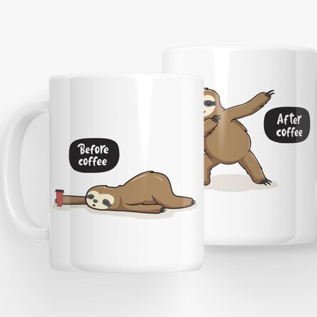 Cană personalizată - Before and after coffee