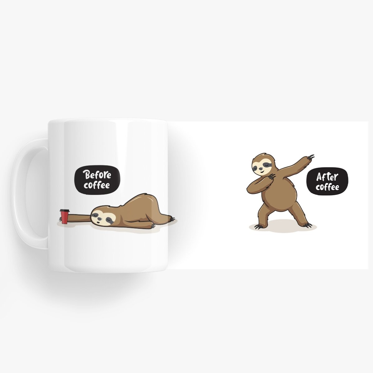 Cană personalizată - Before and after coffee