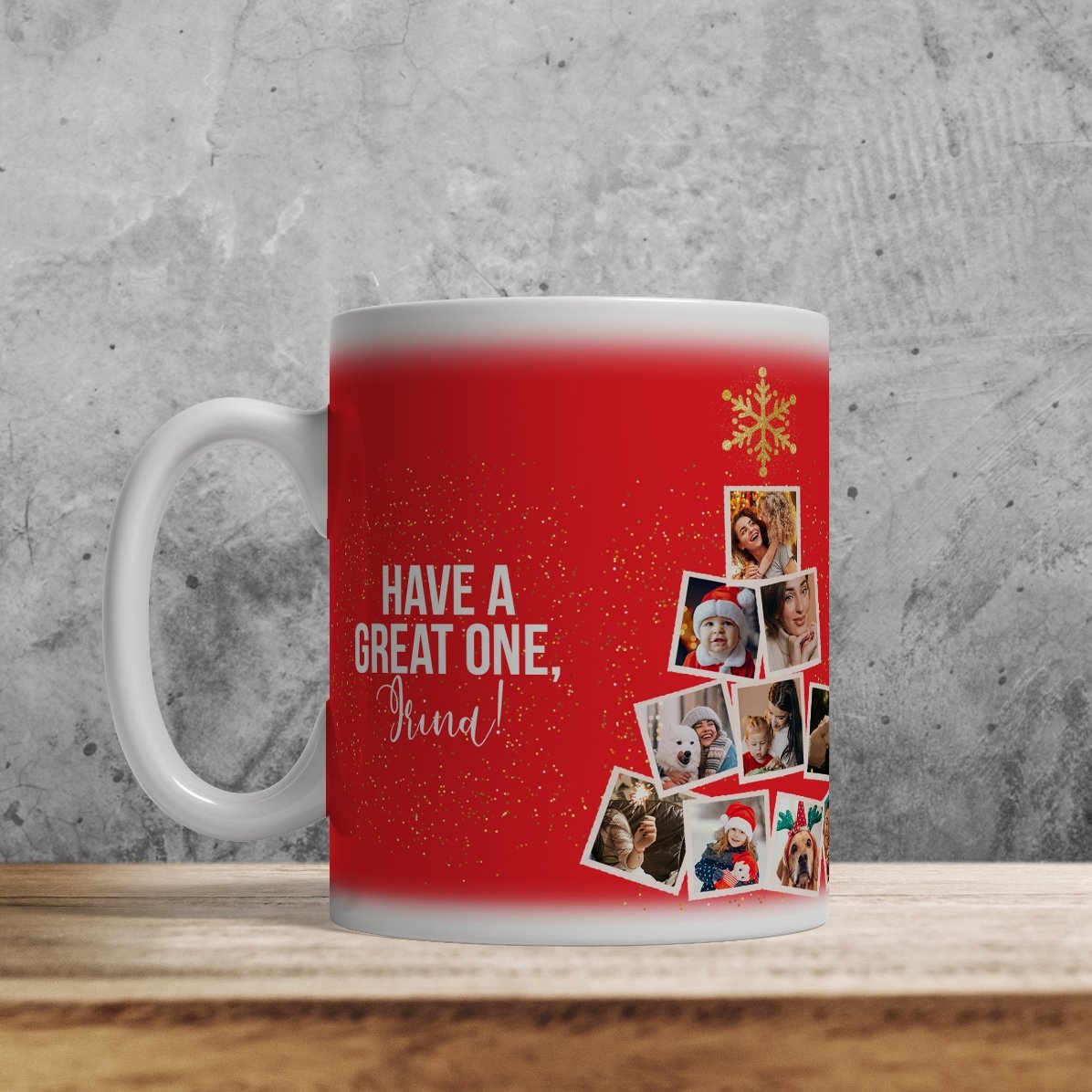 Cană personalizată cu 10 poze și text - Christmas Memories