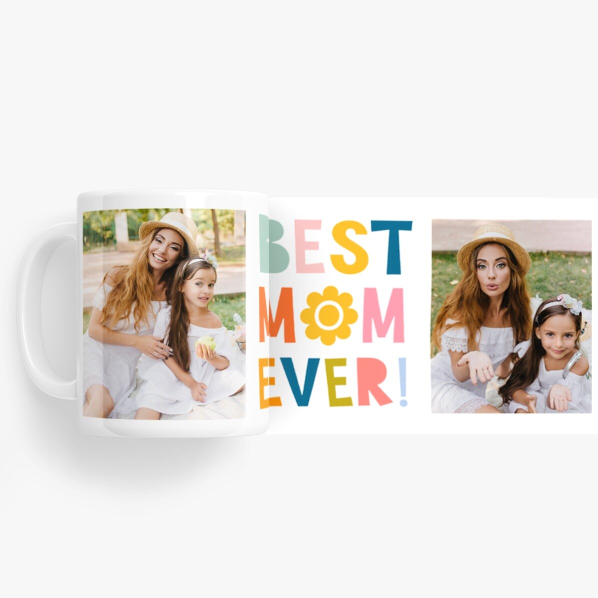 Cană personalizată cu 2 poze - Best mom ever!