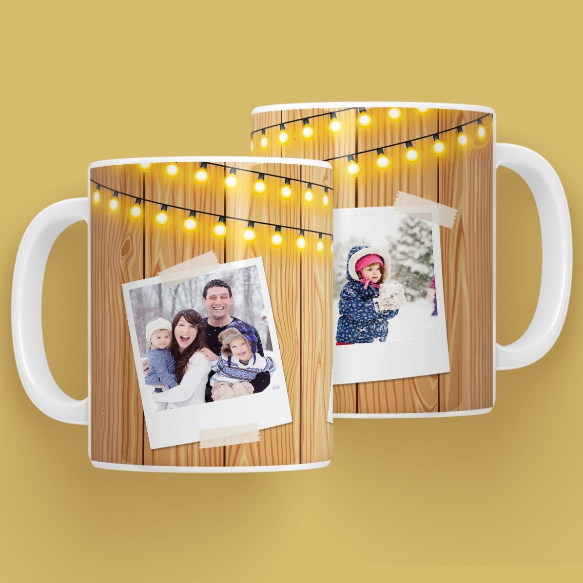 Cană personalizată cu 3 poze de Crăciun