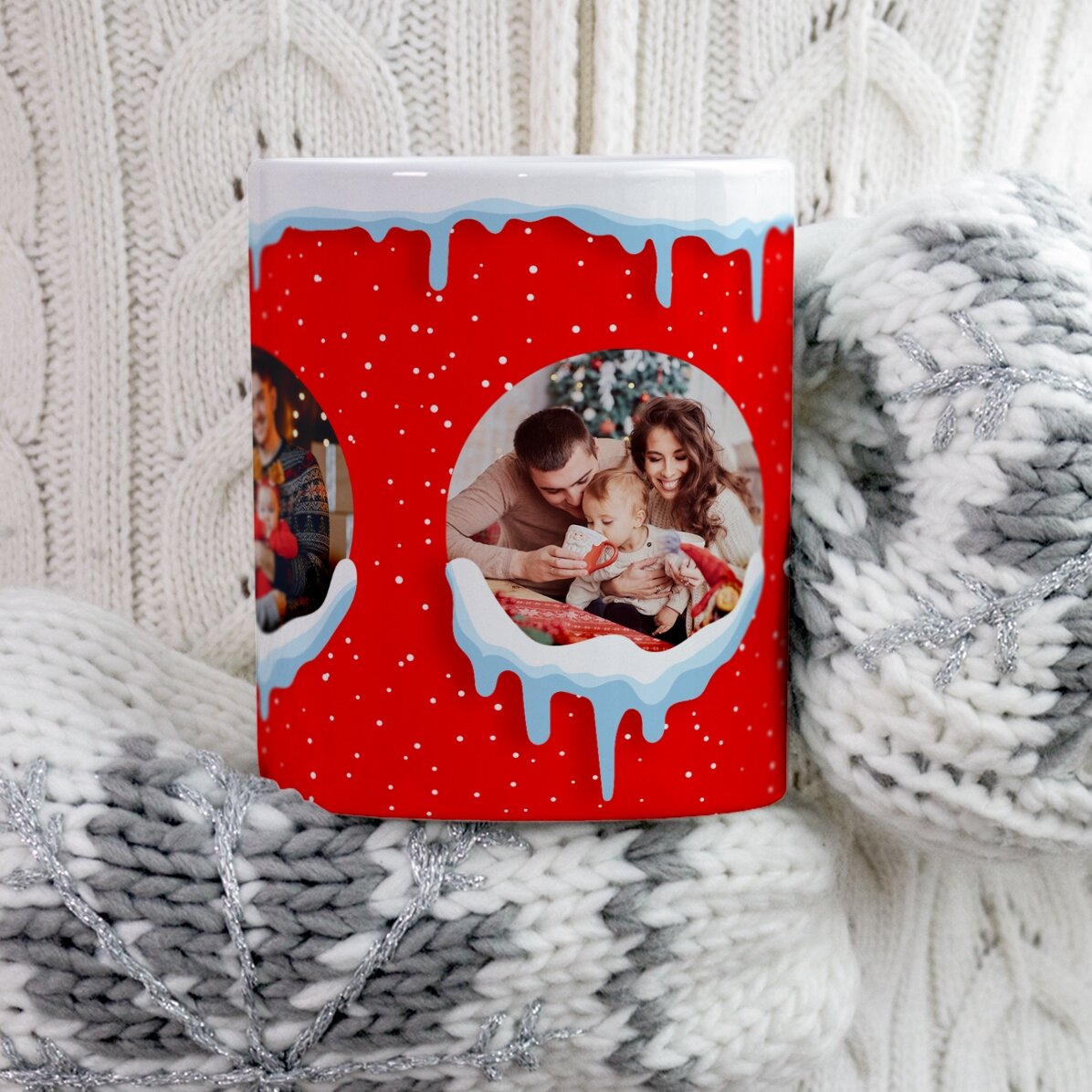 Cană personalizată cu 3 poze - Zăpadă