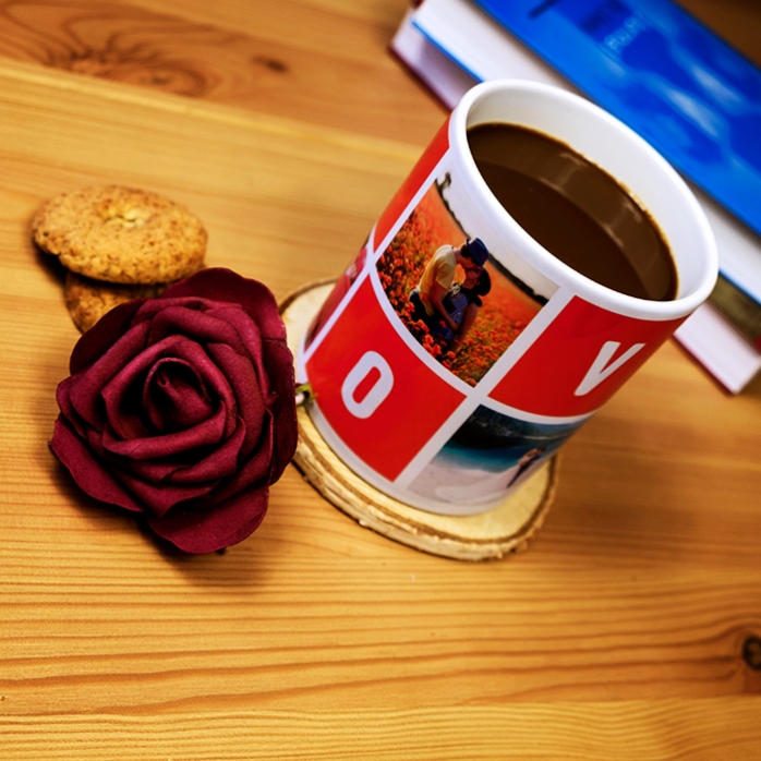 Cană personalizată cu 4 poze love