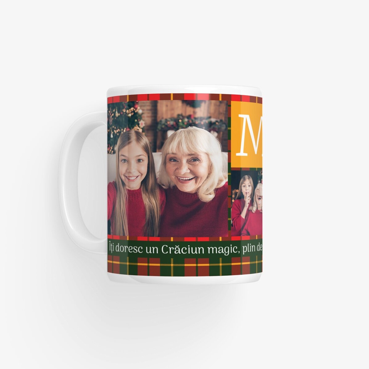 Cană personalizată cu 5 poze și text - Christmassy