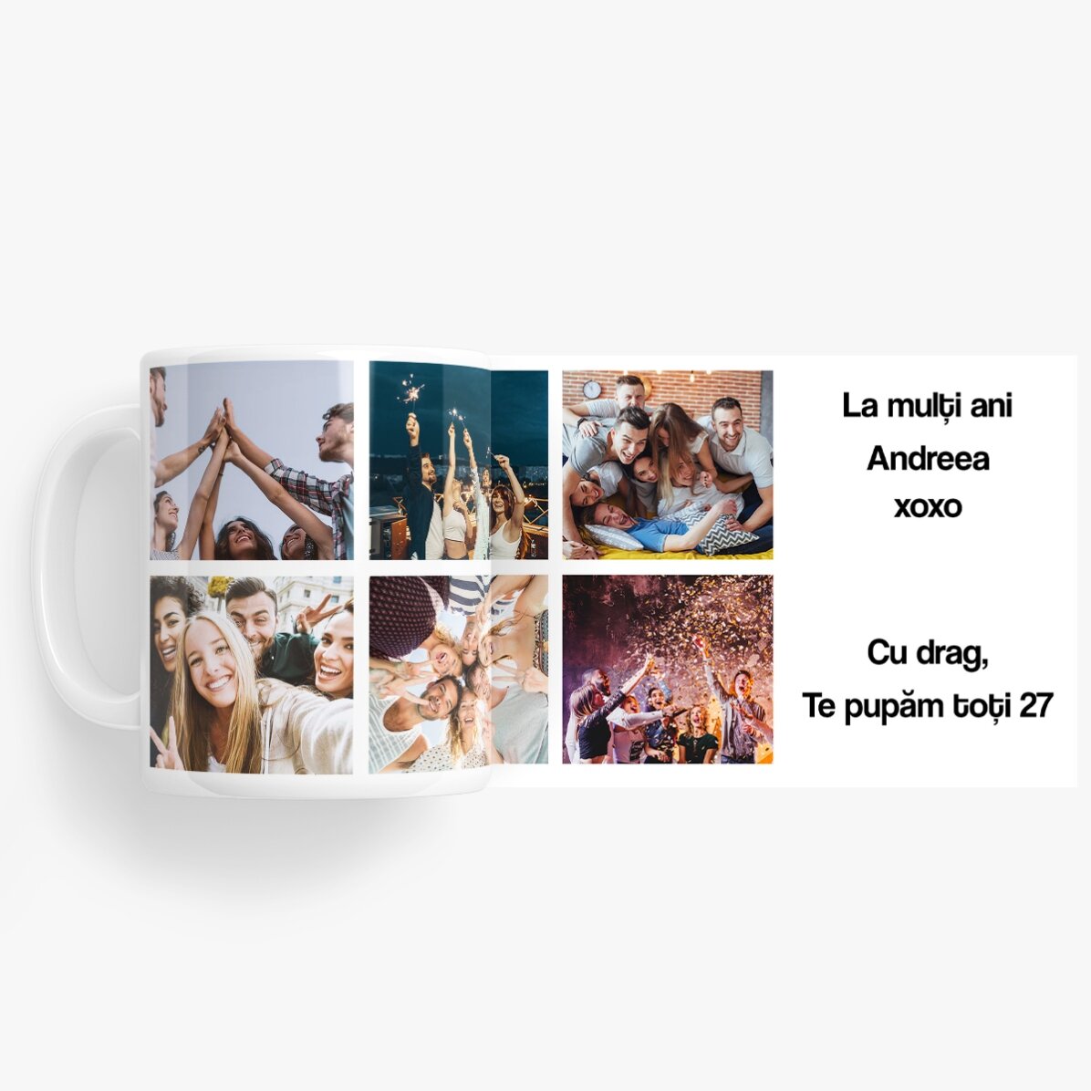 Cană personalizată cu 6 poze și mesaj
