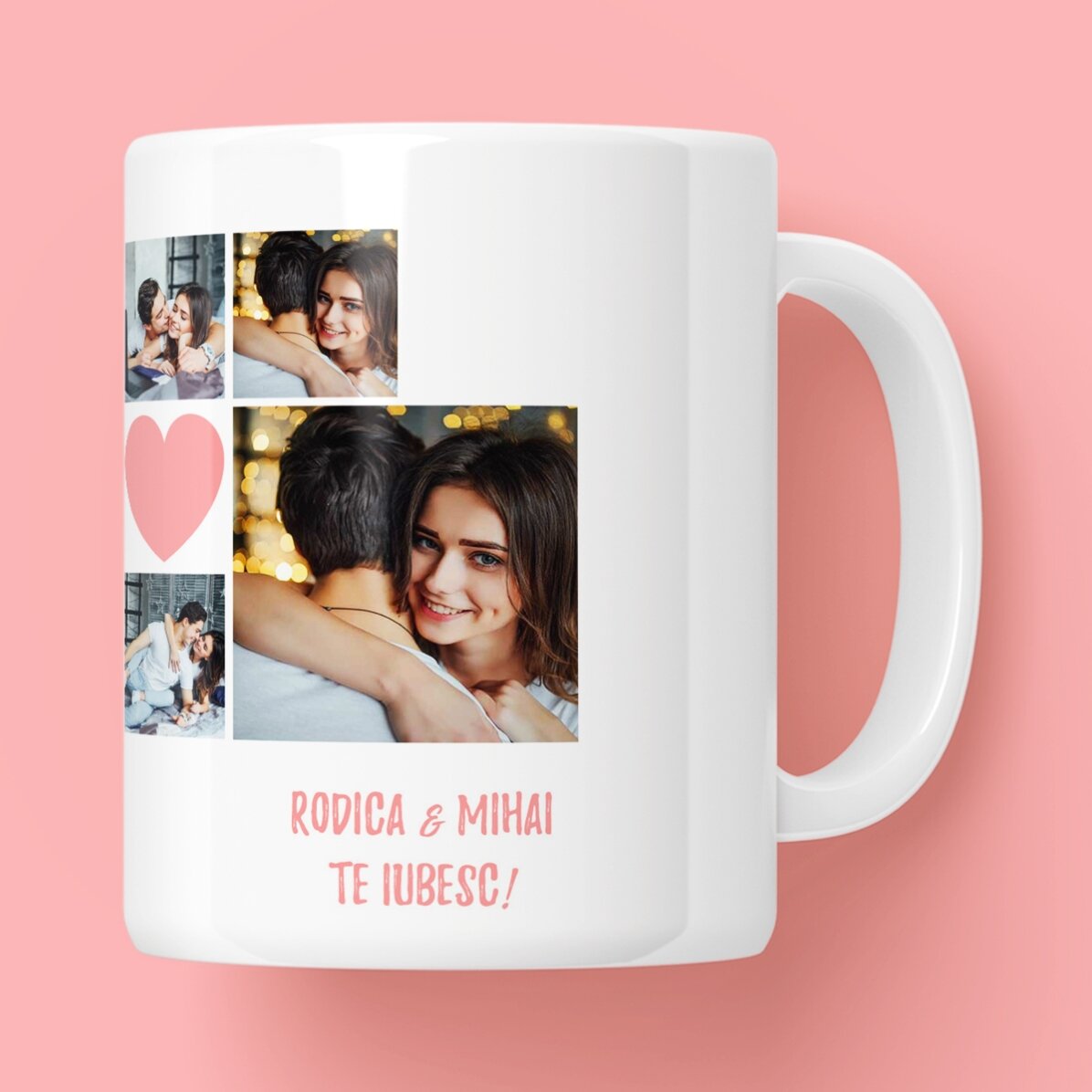 Cană personalizată cu 6 poze și text - Momente in cuplu
